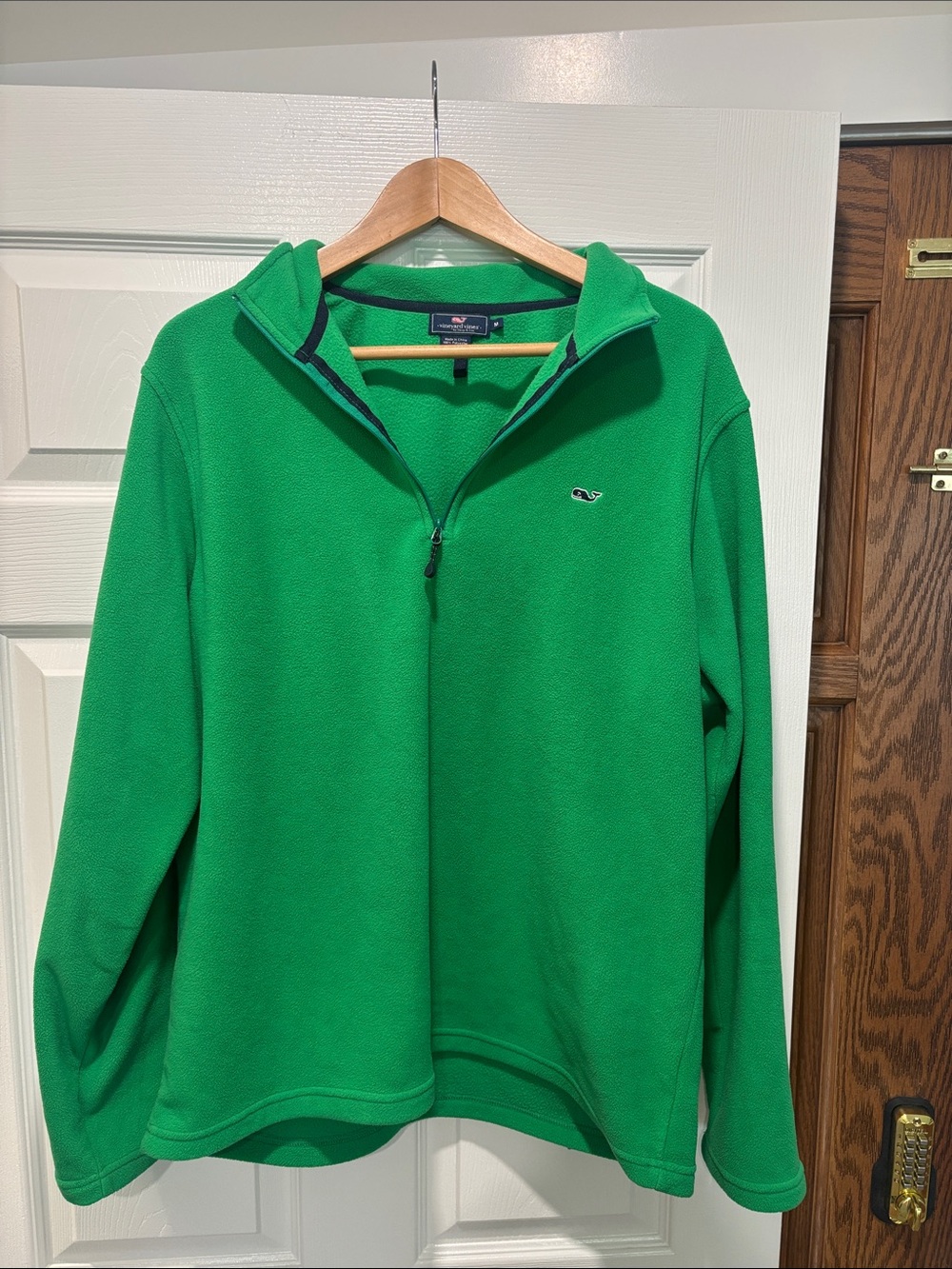 Vineyard Vines Men's Bright Green Quarter-Zip Pullover Medium